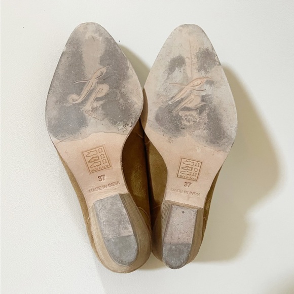 Free People Shoes Mules New Frontier Suede Slip On Casual Western Boho Tan 7 - Picture 12 of 15